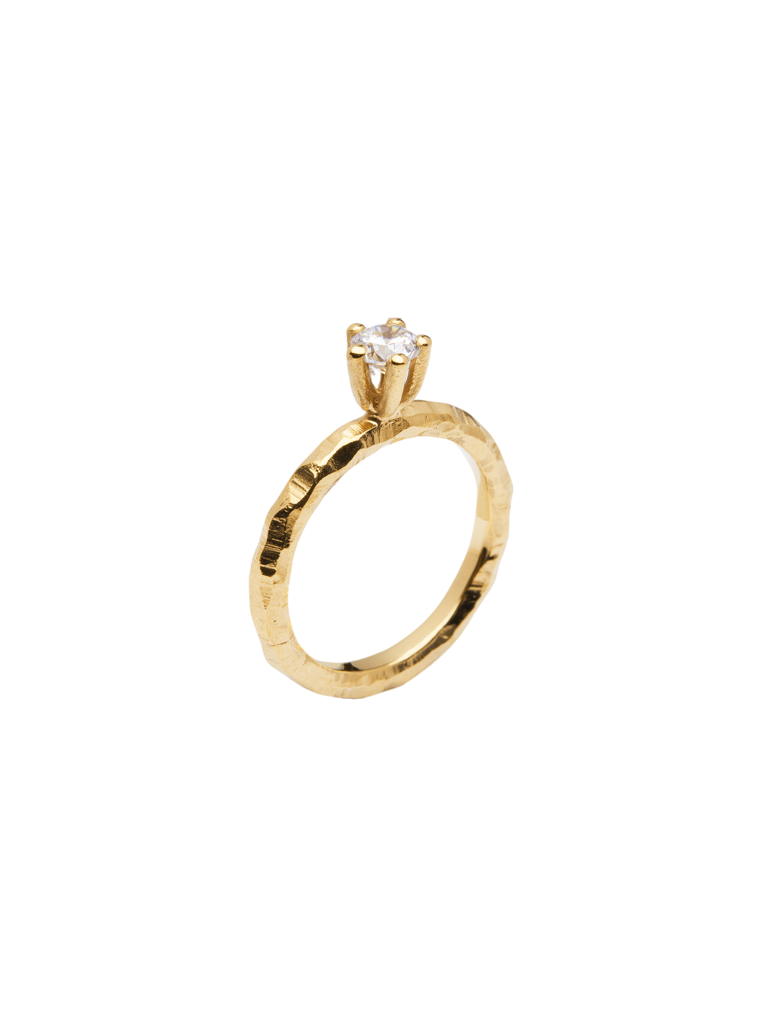 Ringo solitaire ring in 18k yellow gold with 0,40ct diamond